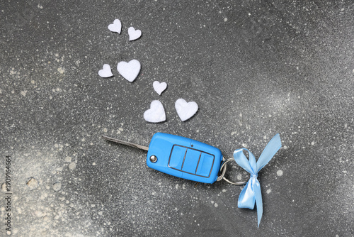 Car key with bow and hearts...