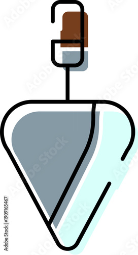 Plumb bob illustrating a tool for determining vertical alignment and ensuring architectural precision, showing a construction instrument used in building and design
