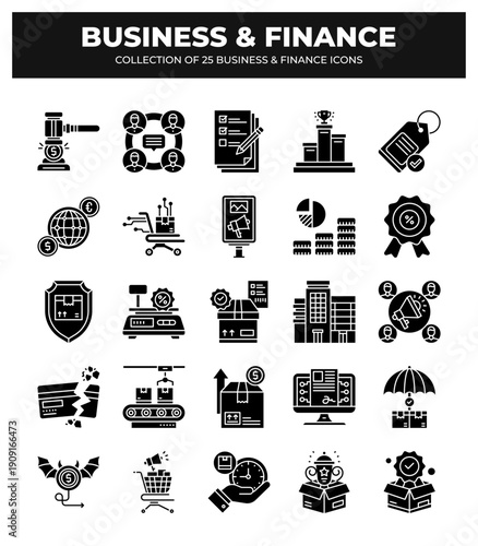 Collection of 25 Business & Finance Icons