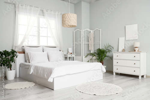 Interior of room with white...