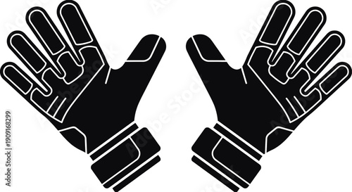 Goalkeeper gloves icon for soccer sports equipment