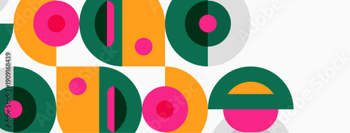 Fotografía Colorful graphic design features text joe using geometric shapes