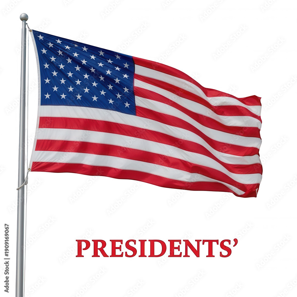 Obraz premium A flag with the american flag and the word presidents written in red