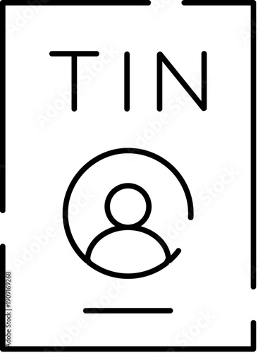Tax identification number document with a user profile icon, representing personal data, identity verification, legal requirements, and financial record keeping