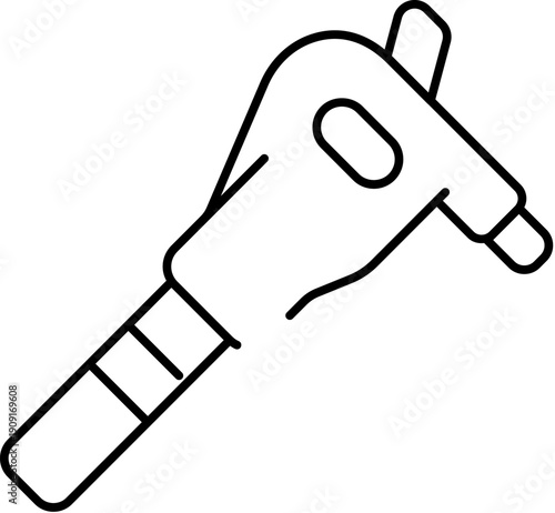 Ratchet wrench tool illustrating concepts of repair, maintenance, construction, and hand tools, designed with a clean line art style for various industrial and diy applications