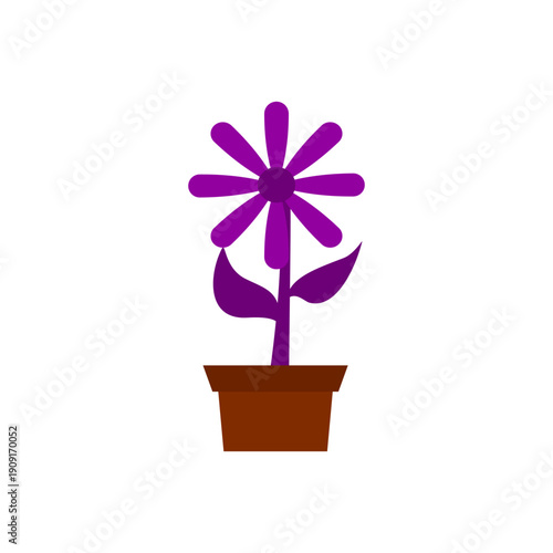 vector design of flower plants in pots