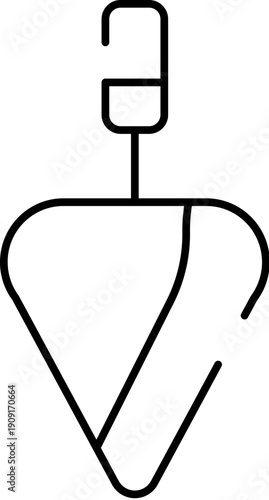 Plumb bob icon illustrating a fundamental tool for checking vertical lines and ensuring precise alignment on construction sites, representing accuracy and gravity