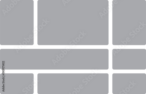 Modern Abstract Vector Photo Collage Layout in Minimal Bento Grid System Design