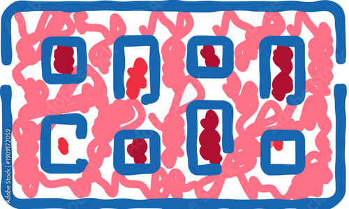 Blister pack of pills in hand drawn doodle style, illustrating medication, dosage and pharmacy concepts for healthcare, treatment, prescription and daily wellness routines