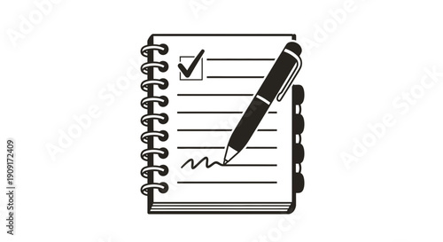 Checklist To-Do List Notebook with Pen and Signature