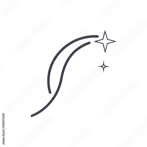 A shooting star streaks across the night sky with a trail of sparks