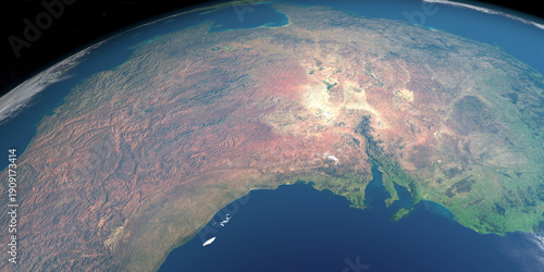 Deserts in Australia in earth planet. 3d render