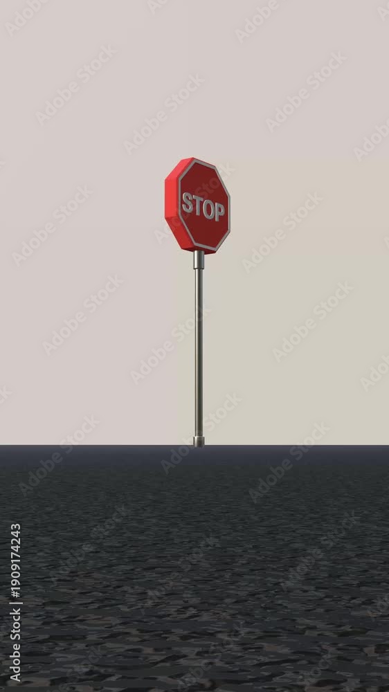 3D stop sign animation. Full HD. 4K Stock Video | Adobe Stock
