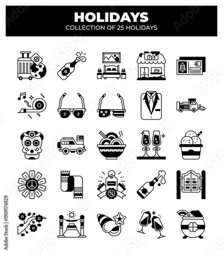 Collection of 25 Holidays. A Visual Guide to Festive Fun