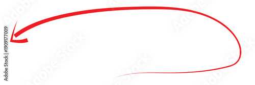 Hand Drawn curved Long Vector Arrow on white Background.