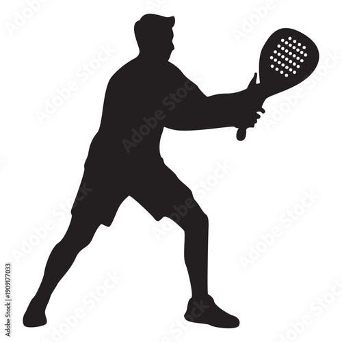 Padel Tennis Player Silhouette Vector
