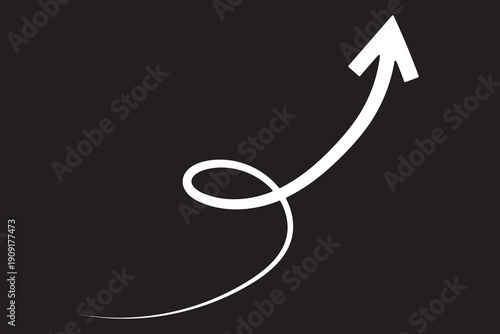 Hand drawn arrow. Curve arrow icon. Mark point icon design for business and education design element.