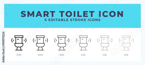 Smart toilet line icon vector illustration in trendy style.