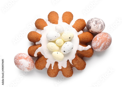 Sweet Easter bread with egg...