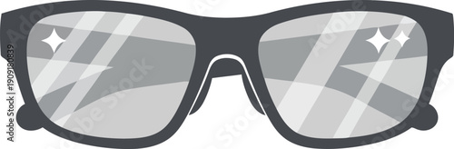 Stylish Black Eyeglasses Icon Isolated on White Background, Modern Optical Glasses Vector Illustration