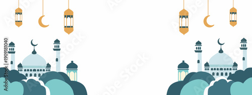 ramadan kareem mosque festival background design