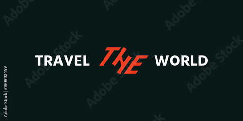 travel and tourism typography emblem for adventure agency and global wanderlust branding