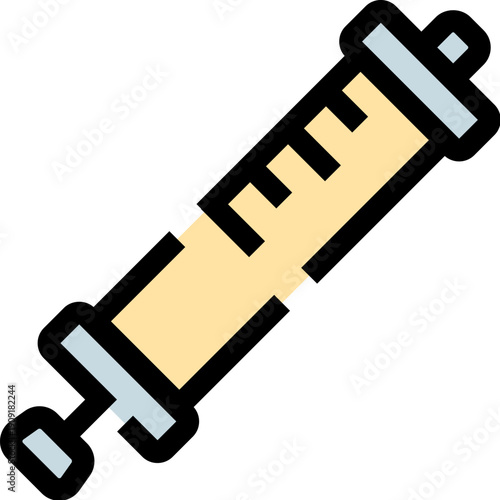 Syringe graphic illustration representing medical care, healthcare, and patient well being, receiving vaccinations, immunization, or essential medicine for maintaining health