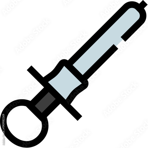 Dropper icon illustrating a common medical instrument used for precise liquid measurement, dosing medicine, or administering eye and ear drops for health and treatment