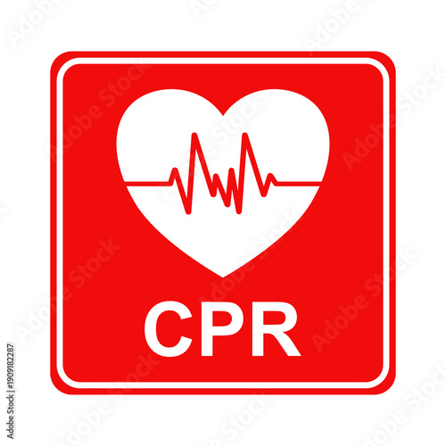 CPR sign, First aid sign. Flat vector illustration design
