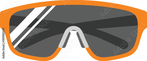 Modern Orange Sports Sunglasses Vector Illustration for Cycling and Outdoor Activities