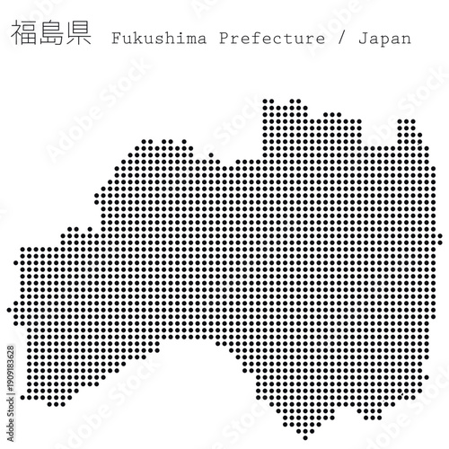イラスト素材：日本地図　福島県ベクターイラストマップ	