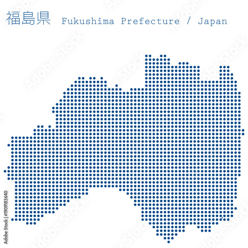 イラスト素材：日本地図　福島県ベクターイラストマップ	