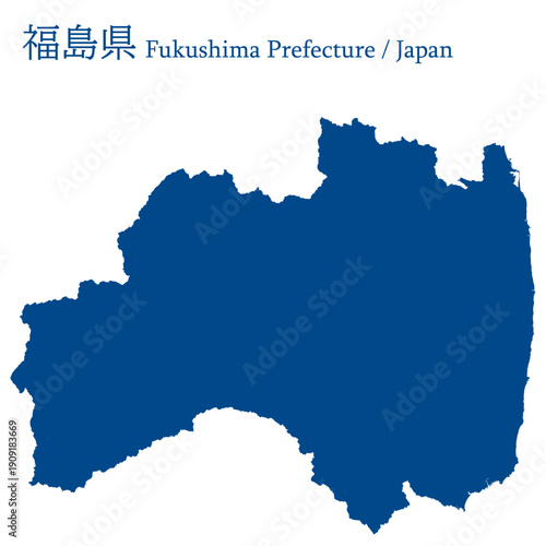 イラスト素材：日本地図　福島県ベクターイラストマップ	