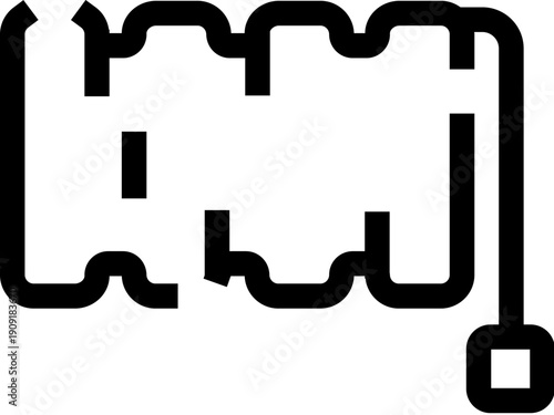 Minimalist line art of a classic double edged razor blade, clean black outline symbolizing shaving, grooming, precision and vintage barber tools for web, app or print use