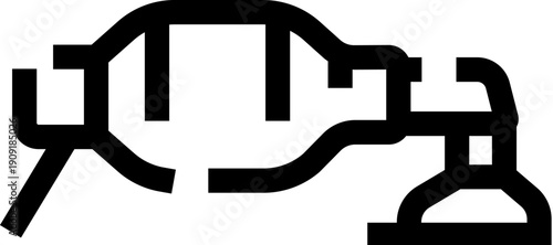 Manual resuscitator - bag valve mask - icon depicting emergency ventilation and life support for respiratory arrest, critical care, cpr and first aid situations in healthcare settings