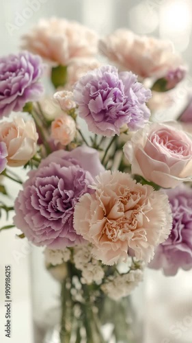 エレガントな花束の動画｜バラ＆カーネーション 