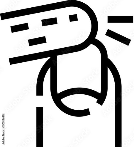 Hand applying nail polish to a finger in a salon, minimalist line art vector illustrating manicure, beauty, hygiene and self care for cosmetic, spa and grooming services