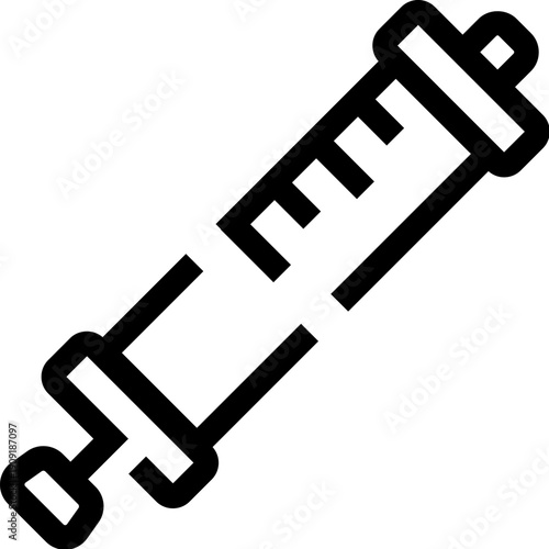 Syringe icon representing medical injection, vaccination, health, and immunization concepts, ideal for healthcare applications, clinic interfaces, and pharmacology illustrations