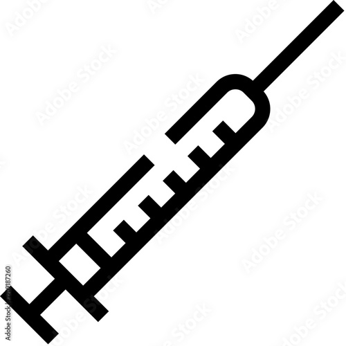 Syringe line icon representing medical health, prevention, and treatment, symbolizing vaccination, immunization, and delivering medicine for global healthcare and pharmaceutical concepts
