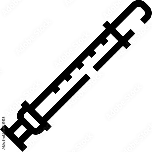 Syringe icon representing medical procedures, vaccination, and drug delivery for patients, illustrating concepts of health, treatment, and prevention in clinics and hospitals