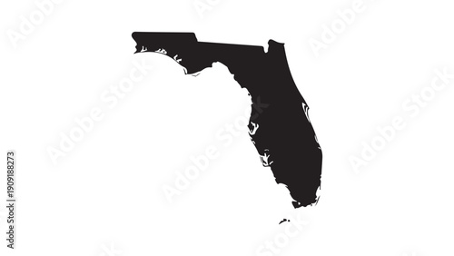 Minimalist black and white florida state map vector for travel and geography designs