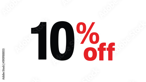 Bold minimalist discount badge with 10 percent off text for sales and promotions 
