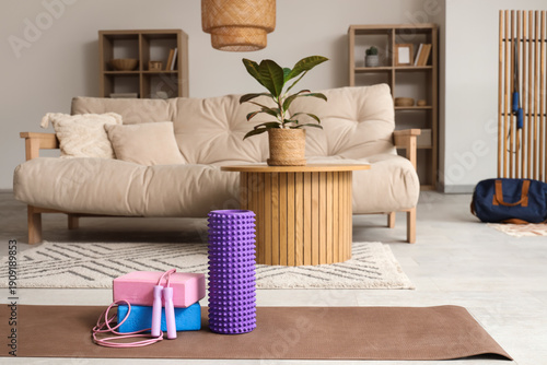 Foam roller with blocks and...