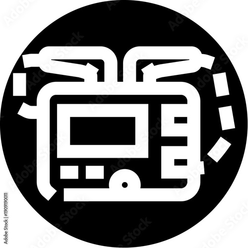 Defibrillator medical device icon identifying a life saving tool used in cardiac emergencies, representing first aid, health, and critical health support systems