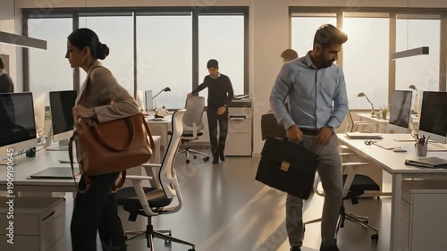 Calm Office Environment at End of Workday with Work Life Balance Concept - AI Generated