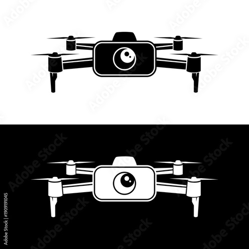 black and white camera drone design art