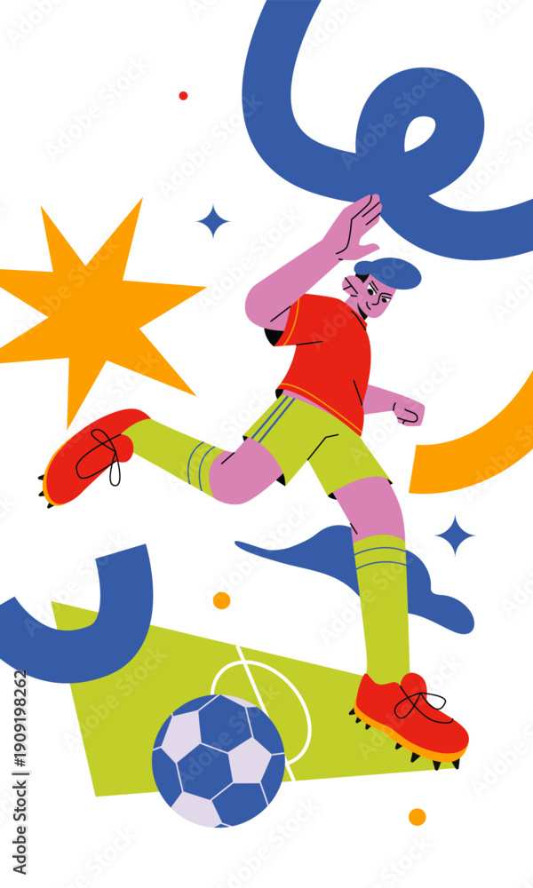 Naklejka premium Football soccer player vector illustration