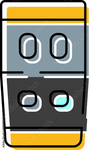 Blister pack with medical pills showing a simple, stylized illustration, representing concepts of health, treatment, pharmacy, and medication storage for various medical conditions