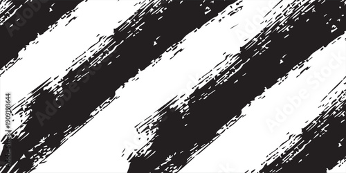 White grunge brush and chalk underline strokes vector set. Hand drawn paint streaks and charcoal texture lines on black background, rough artistic divider illustration.