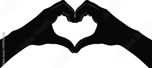 Hands forming heart shape with fingers love sign